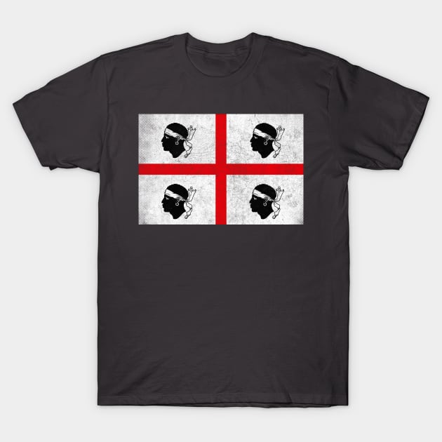 Sardinia Flag / Retro Look Faded Design T-Shirt by DankFutura